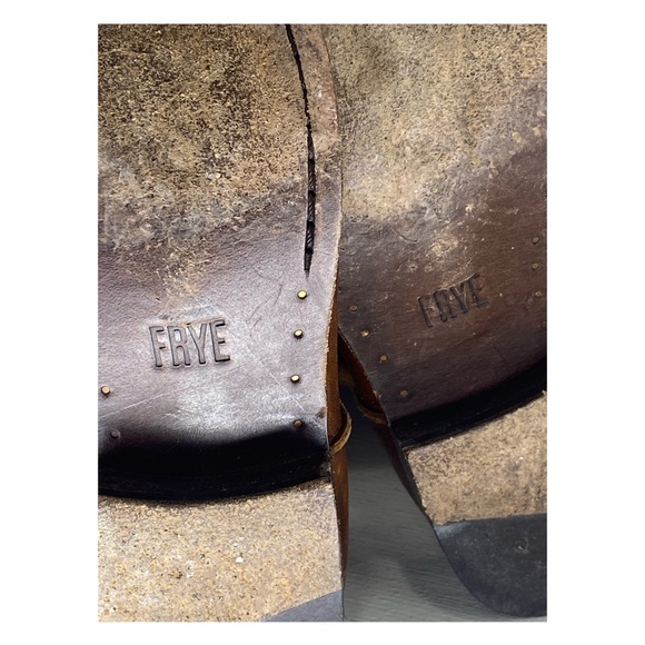 Melissa FRYE Tall Seam Pull On Riding Boots Full Grain Leather Boot Curved Top - Picture 8 of 14